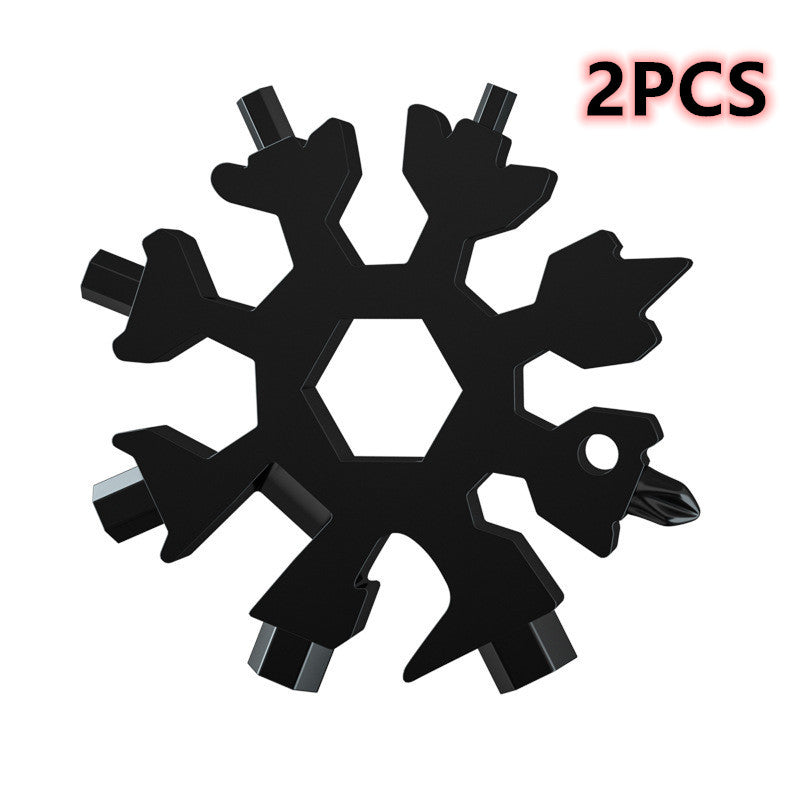 Snowflake Tool Card Portable Outdoor Emergency Octagonal Universal Snowflake