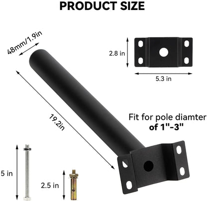 Solar street light mounting bracket -1.9" Diameter