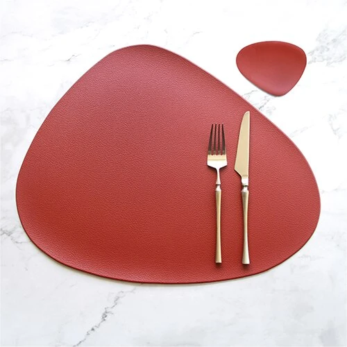 Table Mat Table Mat Placemat Table Mat Heat Insulation PU Leather Placemats Coaster Bowl Kitchen Non-slip