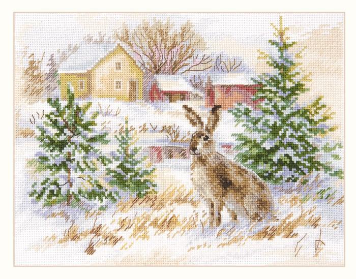 Winter day. Brown hare  1-31 Cross-stitch kit