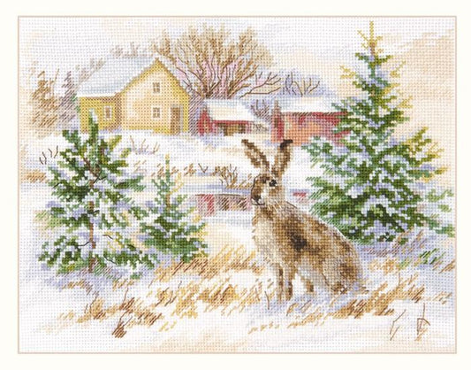 Winter day. Brown hare  1-31 Cross-stitch kit