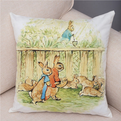 Cartoon Rabbit Peach Skin Fabric Pillow Cover Home Decoration Sofa Cushion Cover Seat Cover Easter Amazon AliExpress