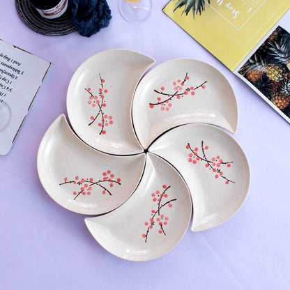 Moon shape ceramic plate set