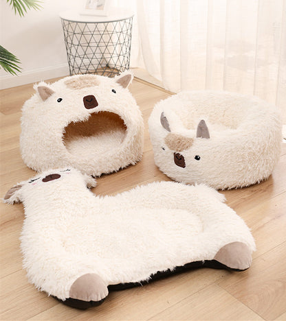 Alpaca Pet Bed Warm Plush Cat Dog Bed