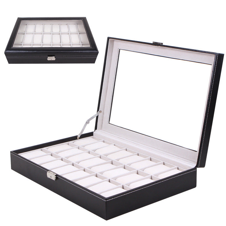 Standard Version 24 Watch Box Transparent Skylight Display Box Leather Box Watch Storage Box