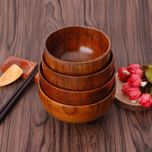 Wooden round wooden bowl