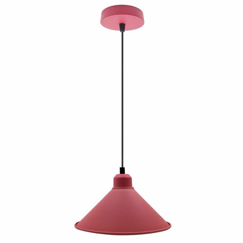 Retro Industrial Hanging Chandelier Ceiling Cone Shade pink colour