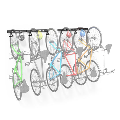 Wall Mounted Bike Rack for 6 Bikes