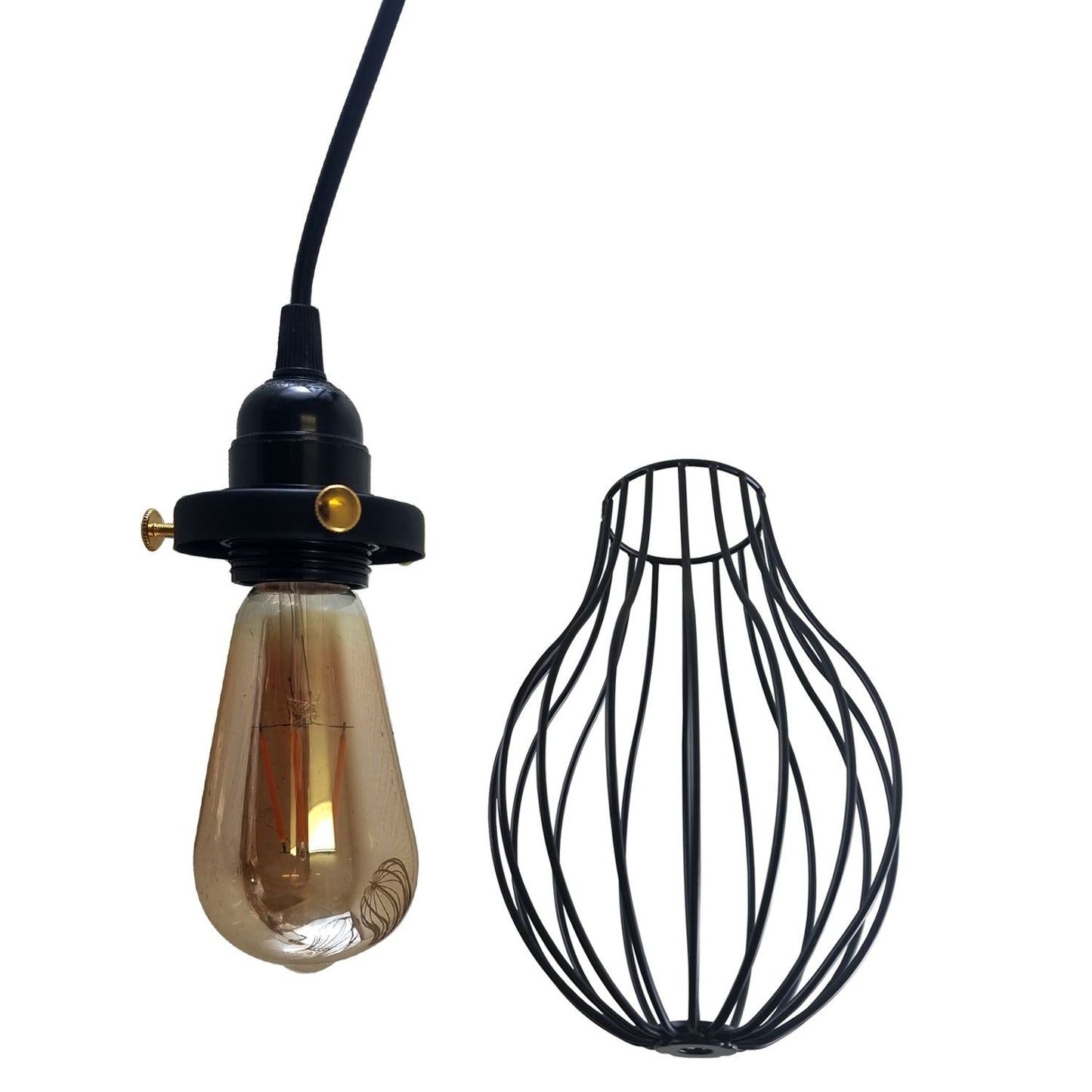 Retro Industrial Black Indoor Hanging Adjustable Pendant Light Big