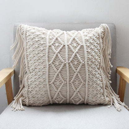 Cotton Rope Hand-woven Tassel Pillow Model Room Hotel Pillow Bohemian Pillow Tapestry