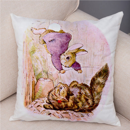 Cartoon Rabbit Peach Skin Fabric Pillow Cover Home Decoration Sofa Cushion Cover Seat Cover Easter Amazon AliExpress