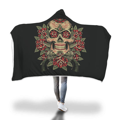 Hooded Blanket Cloak 3D Digital Printing Nap Blanket Skull