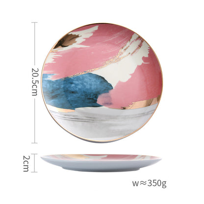 Home Steak Plate Salad Plate Colorful Cloud Plate