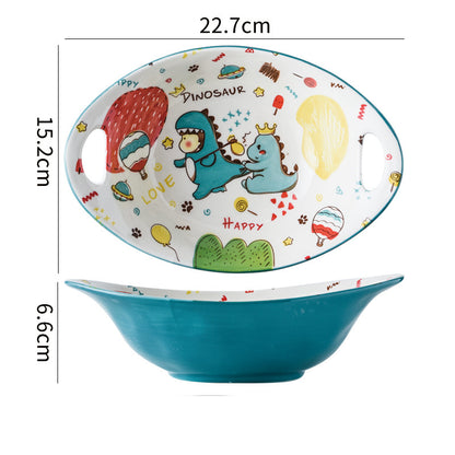 Cartoon Ceramic Dishes Set Tableware Bowl Household