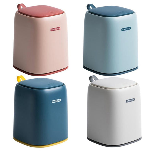 1pcs Creative Mini Small Waste Bin Desktop Press Garbage Basket