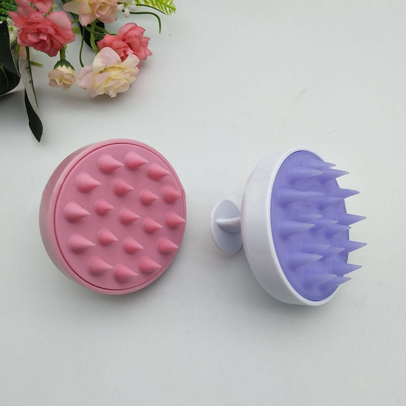 1pcs Hair Washing Comb Silicone Head Massage Brush Body Shampoo Scalp