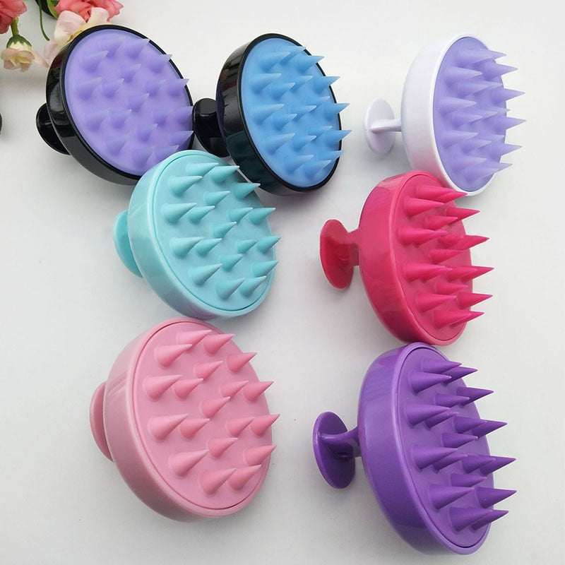 1pcs Hair Washing Comb Silicone Head Massage Brush Body Shampoo Scalp