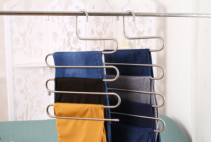 Magic non-slip s-type home pants rack