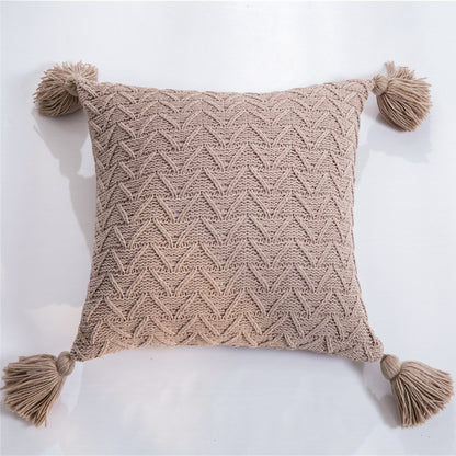 Chenille knitted quilted pillowcase