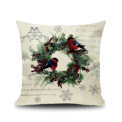 Christmas linen pillowcase