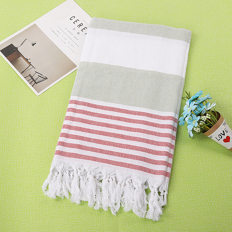 Cotton striped beach towel 100x180cm