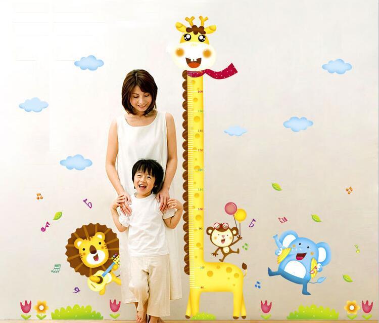 Diy Giraffe Height Chart Measure Wall Stickers