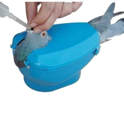 Plastic Racing Pigeon Holder Easy Bird Fixed Frame Rack Medicine Feeder Light Blue