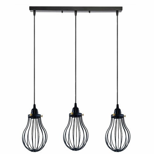 Retro Industrial Black Indoor Hanging Adjustable Pendant Light Big