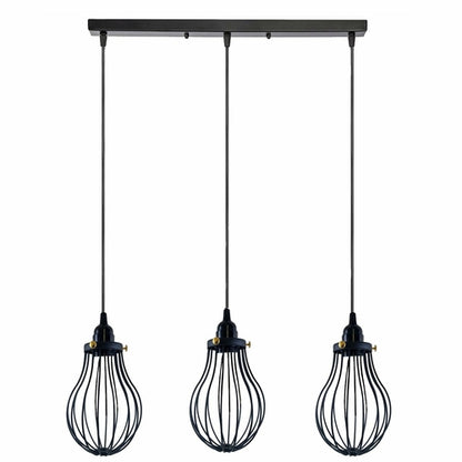 Retro Industrial Black Indoor Hanging Adjustable Pendant Light Big