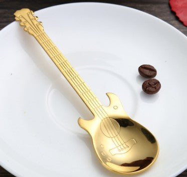 Guitar Coffee Spoon Set Stainless Steel Dessert Ice Cream Spoon Tea Spoon Coffee Accessories