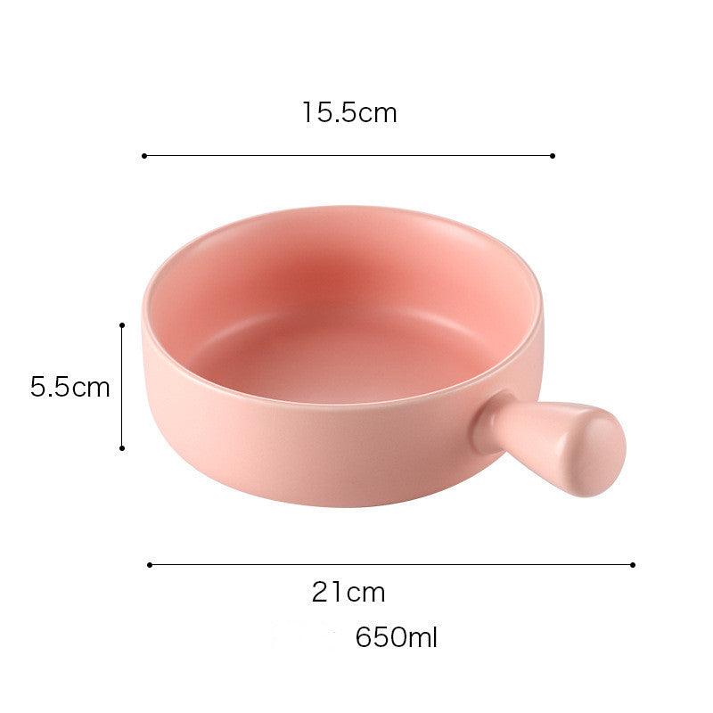 Special ceramic plate for oven with handle