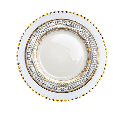 European-style plate Wobble plate plate Gold plated plate Glass beads Dot plate ceramic