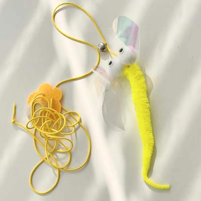 Cat Toys Simulated Caterpillar Cute Toys Funny Self-hey Interactive Toy Rope Grabbing Mouse Telescopic Hanging Cat Pet Supplies