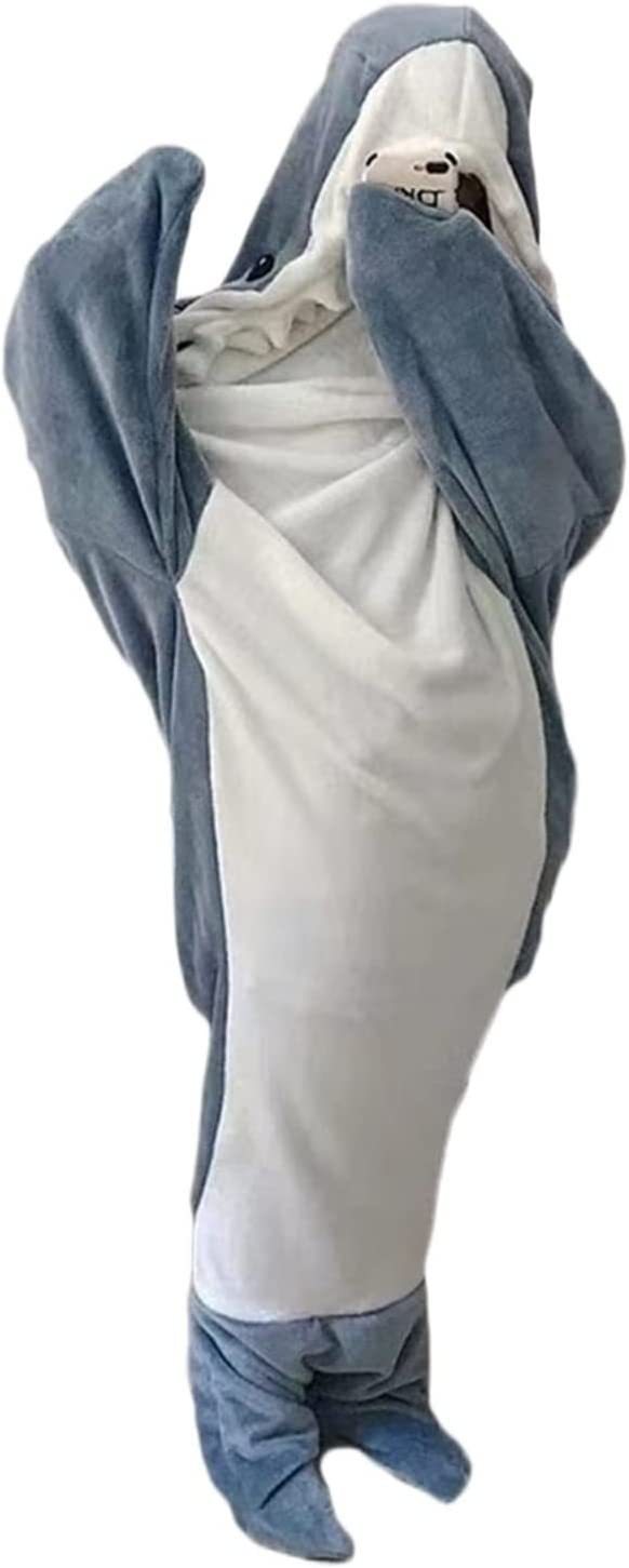 Home Soft Flannel Shark Blanket Hoodie