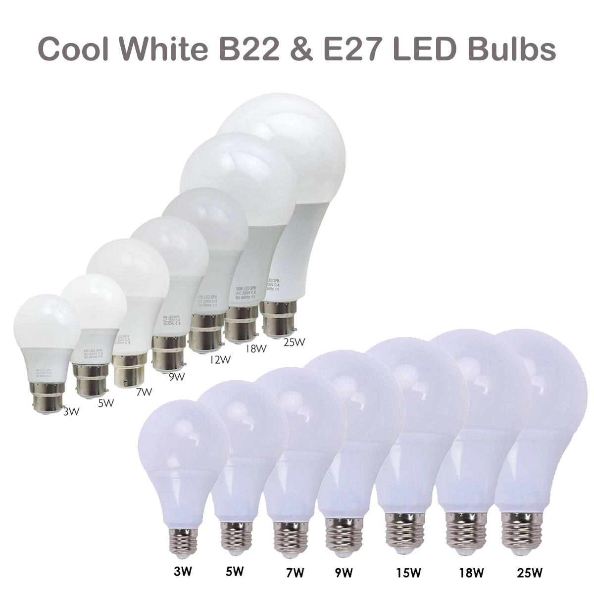 5W B22 Light Bulbs Cool White Lighting~4156