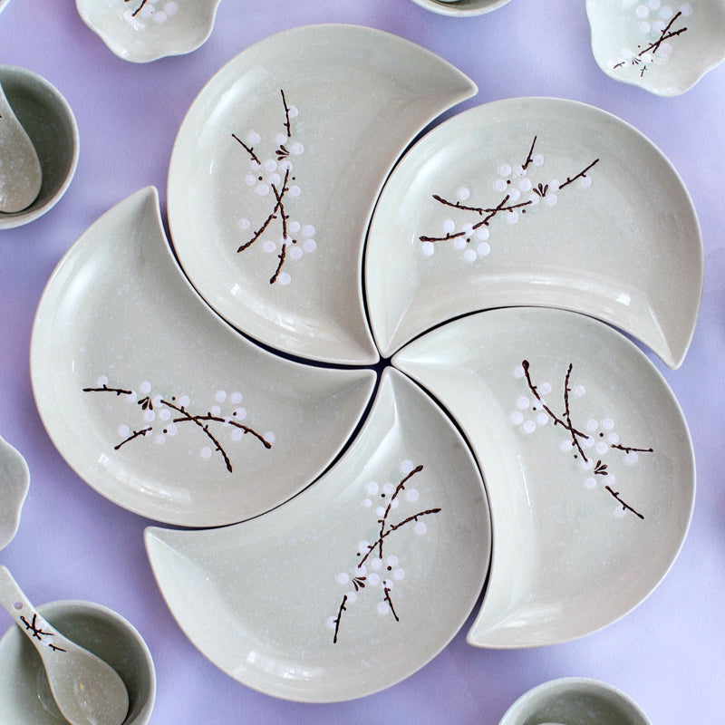 Moon shape ceramic plate set