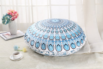 Colorful Mandala Floor Pillows Ottoman Round Bohemian Meditation Cushion Pillow Pouf