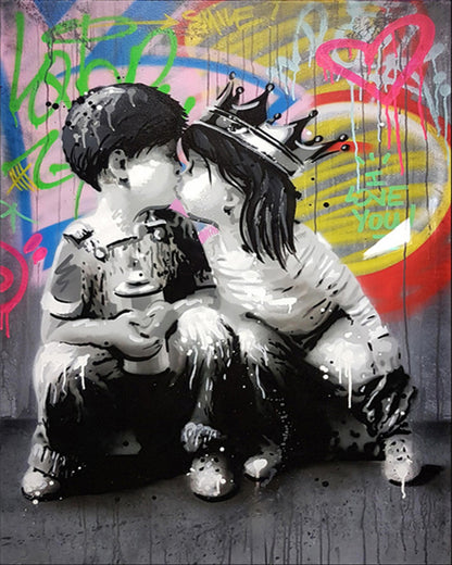 Graffiti Banksy Digital Oil Painting Living Room Bedroom Mural