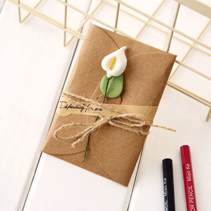 Creative kraft dried flower greeting card