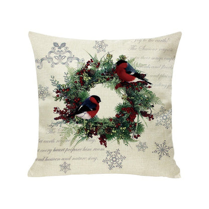 Christmas linen pillowcase