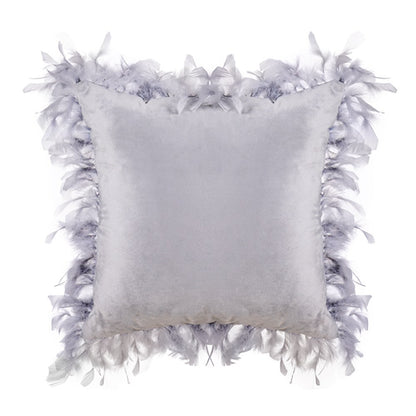 Velvet feather pillowcase home pillow