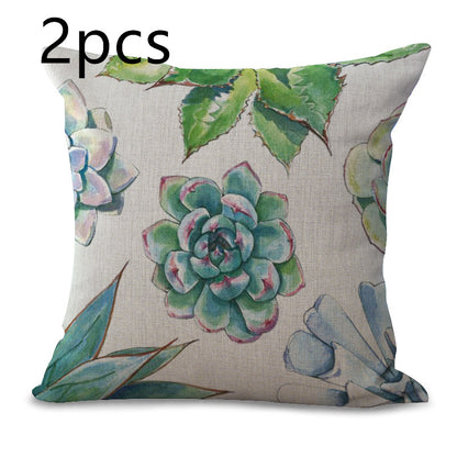 Plant Pillow Cover Succulent Cactus Pillow Case