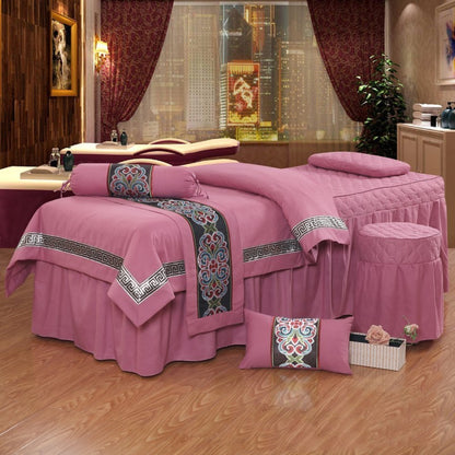 Four-piece high-end pure color beauty bedspread