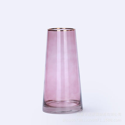 Golden glass vase restaurant home