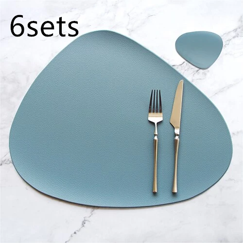 Table Mat Table Mat Placemat Table Mat Heat Insulation PU Leather Placemats Coaster Bowl Kitchen Non-slip