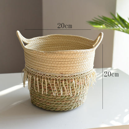 Weaving flowerpot extra large straw