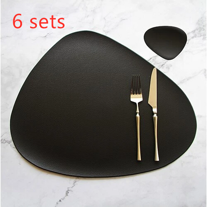 Table Mat Table Mat Placemat Table Mat Heat Insulation PU Leather Placemats Coaster Bowl Kitchen Non-slip