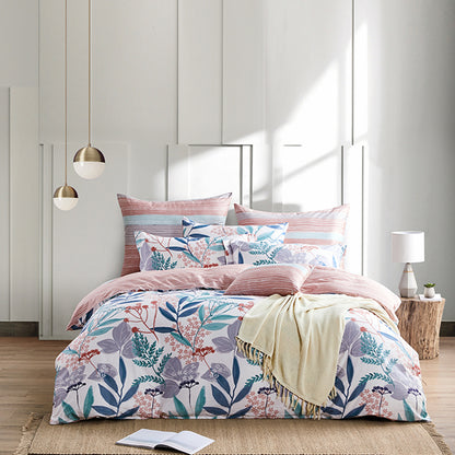 Four-piece set of long-staple cotton satin printed bedding