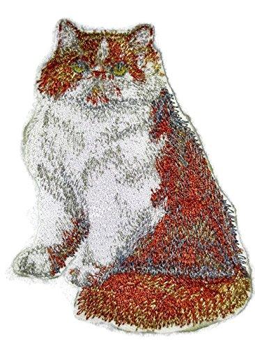 Custom Red And White Persian Cat Embroidered Iron On/Sew patch [4.5" x