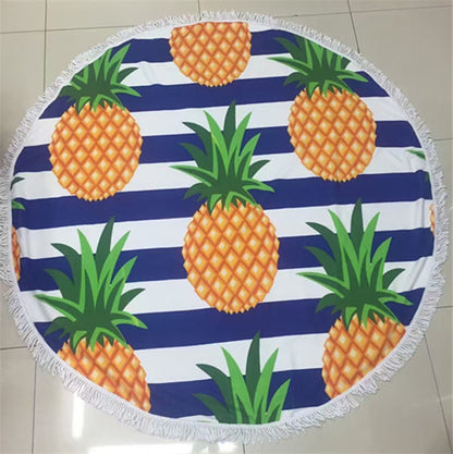 Round Tassel Pineapple Beach Towel